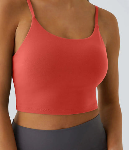 TheHolaras- Padded Workout Cropped Low Support Tank Top A-C Cups
