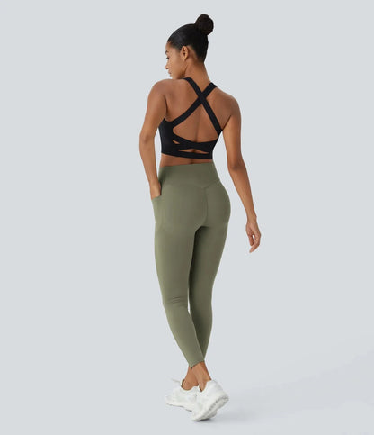 UltraSculptSoCinched High-Waist Tummy Control Butt-Lifting Leggings with Pockets