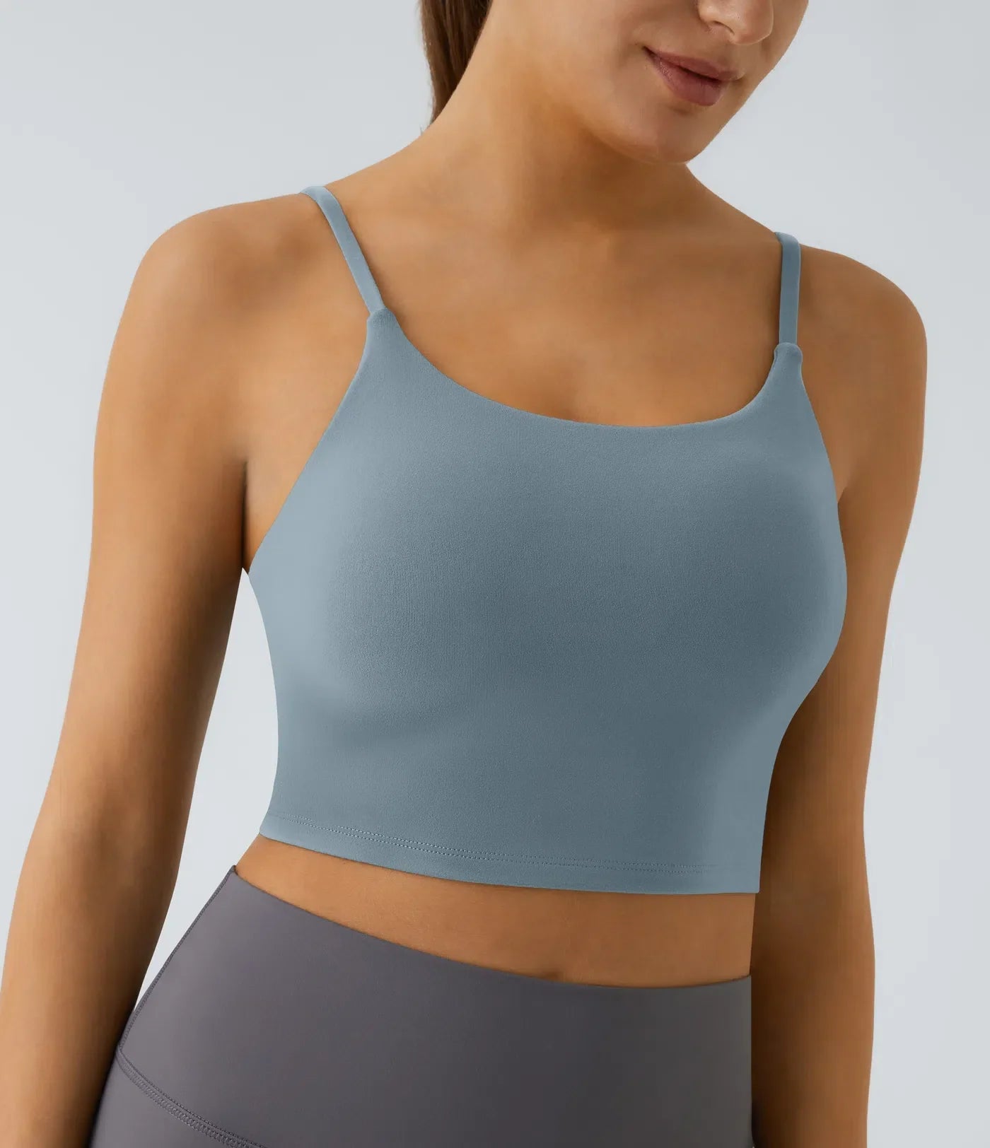 TheHolaras- Padded Workout Cropped Low Support Tank Top A-C Cups