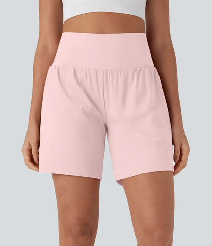 Airy Super High Waisted 2-in-1 Cool Touch Yoga Shorts 7 with Pockets