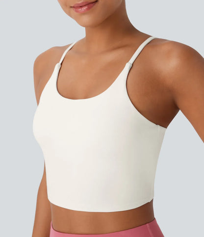 TheHolaras- Padded Workout Cropped Low Support Tank Top A-C Cups