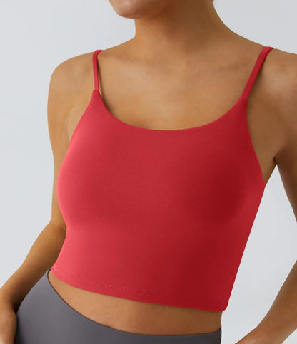 TheHolaras- Padded Workout Cropped Low Support Tank Top A-C Cups