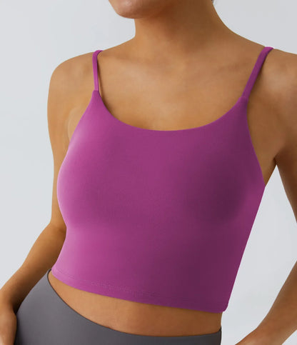 TheHolaras- Padded Workout Cropped Low Support Tank Top A-C Cups
