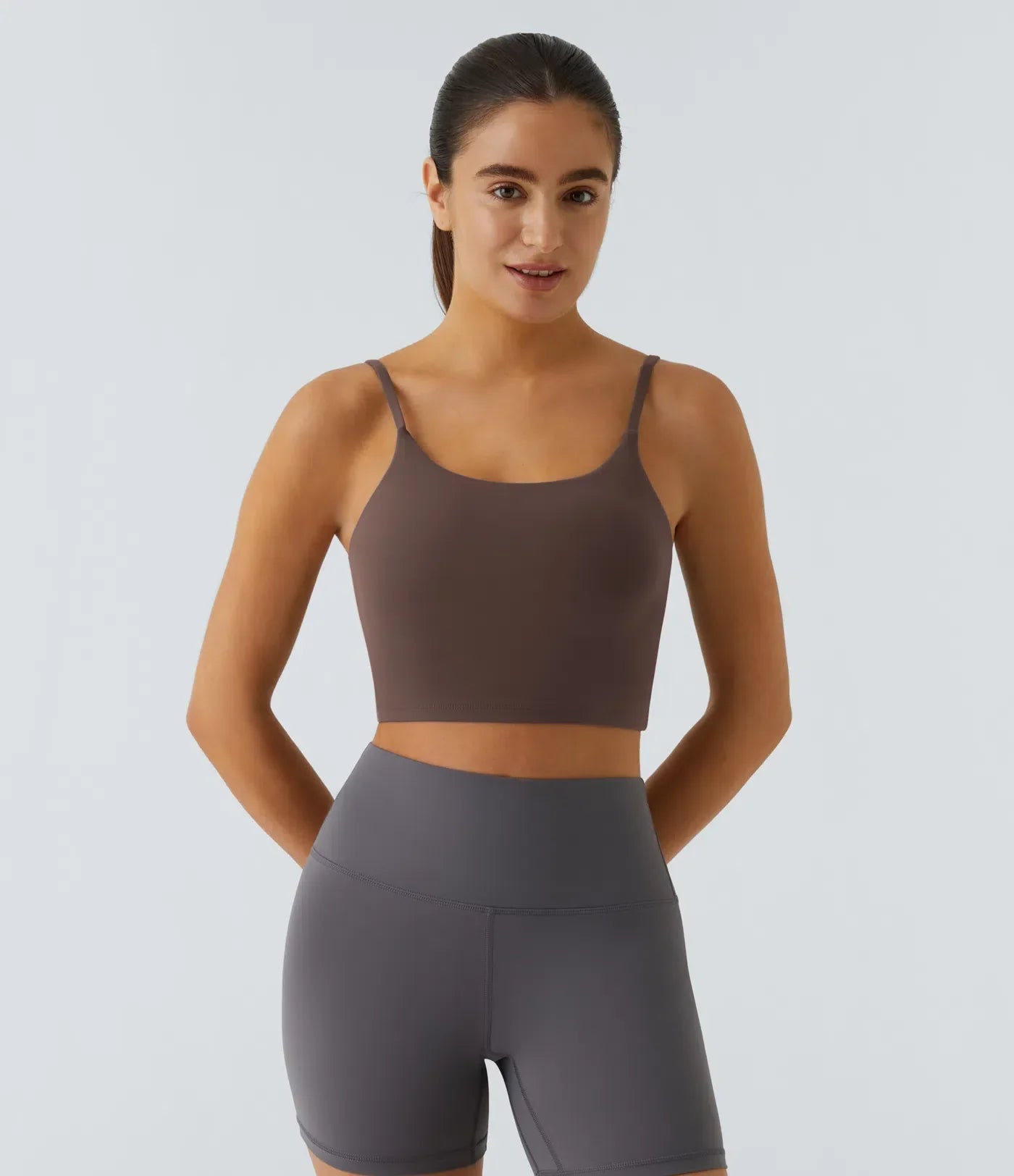 TheHolaras- Padded Workout Cropped Low Support Tank Top A-C Cups
