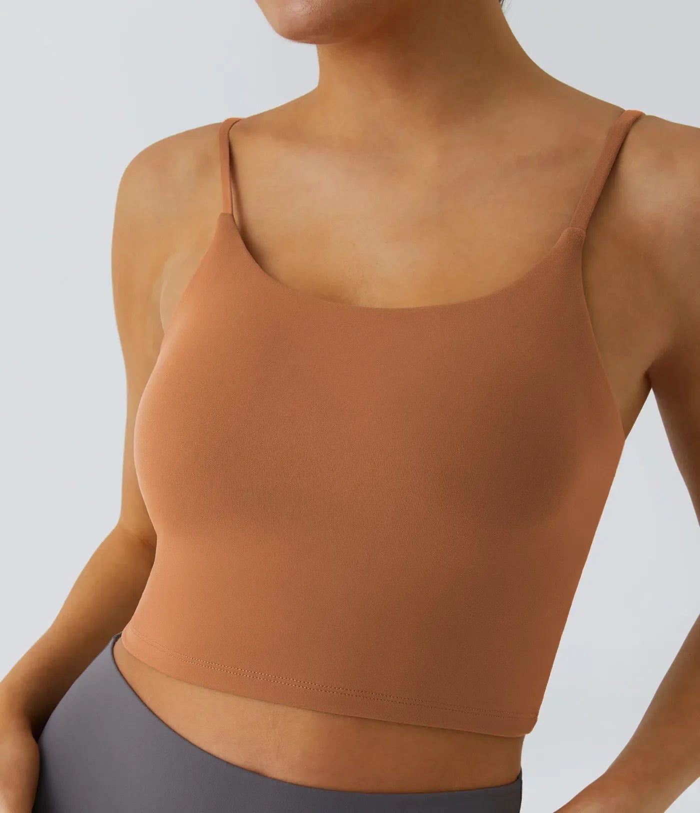 TheHolaras- Padded Workout Cropped Low Support Tank Top A-C Cups