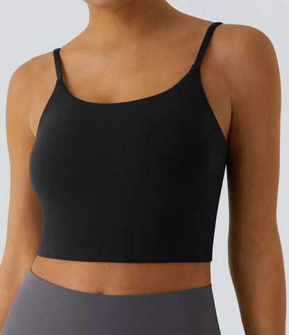 TheHolaras- Padded Workout Cropped Low Support Tank Top A-C Cups