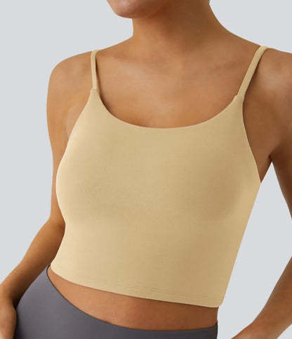 TheHolaras- Padded Workout Cropped Low Support Tank Top A-C Cups