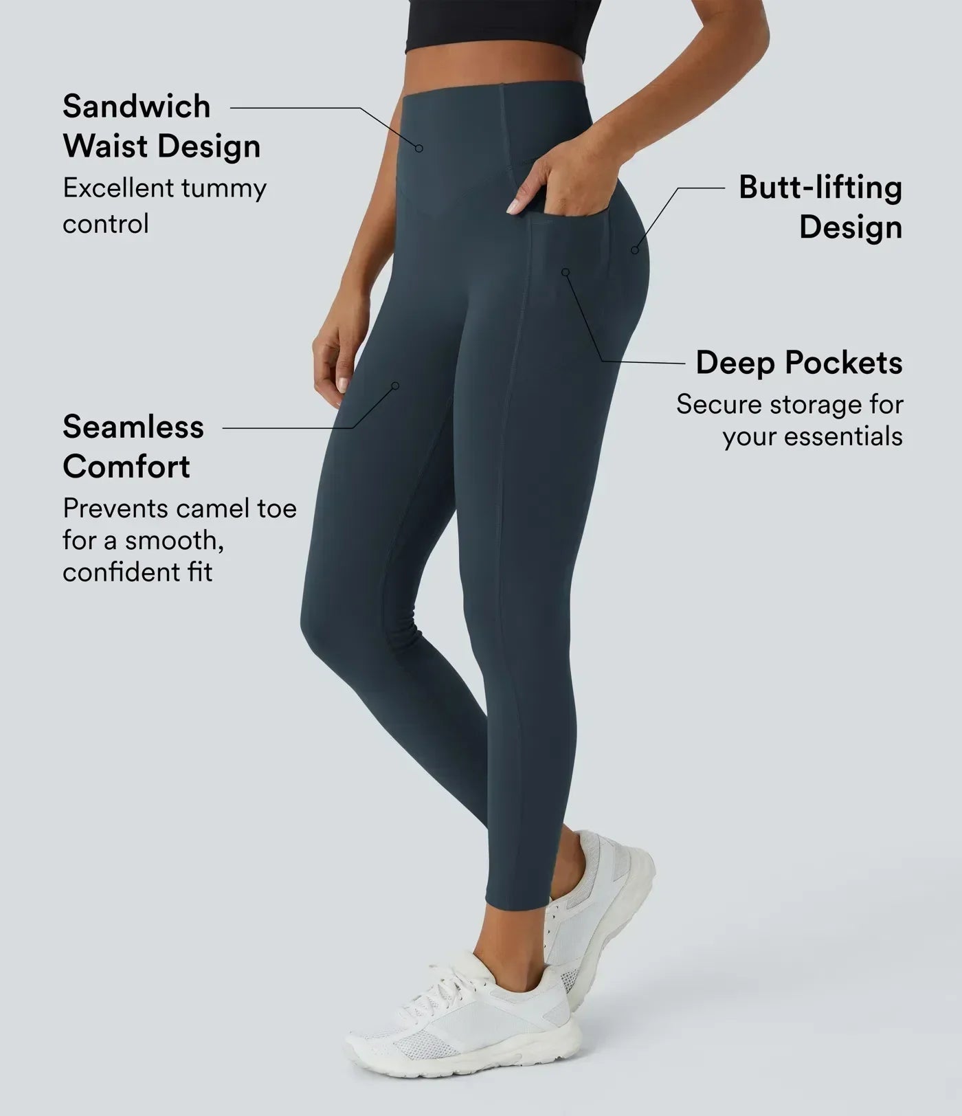 High-Waist Performance Leggings with Pockets