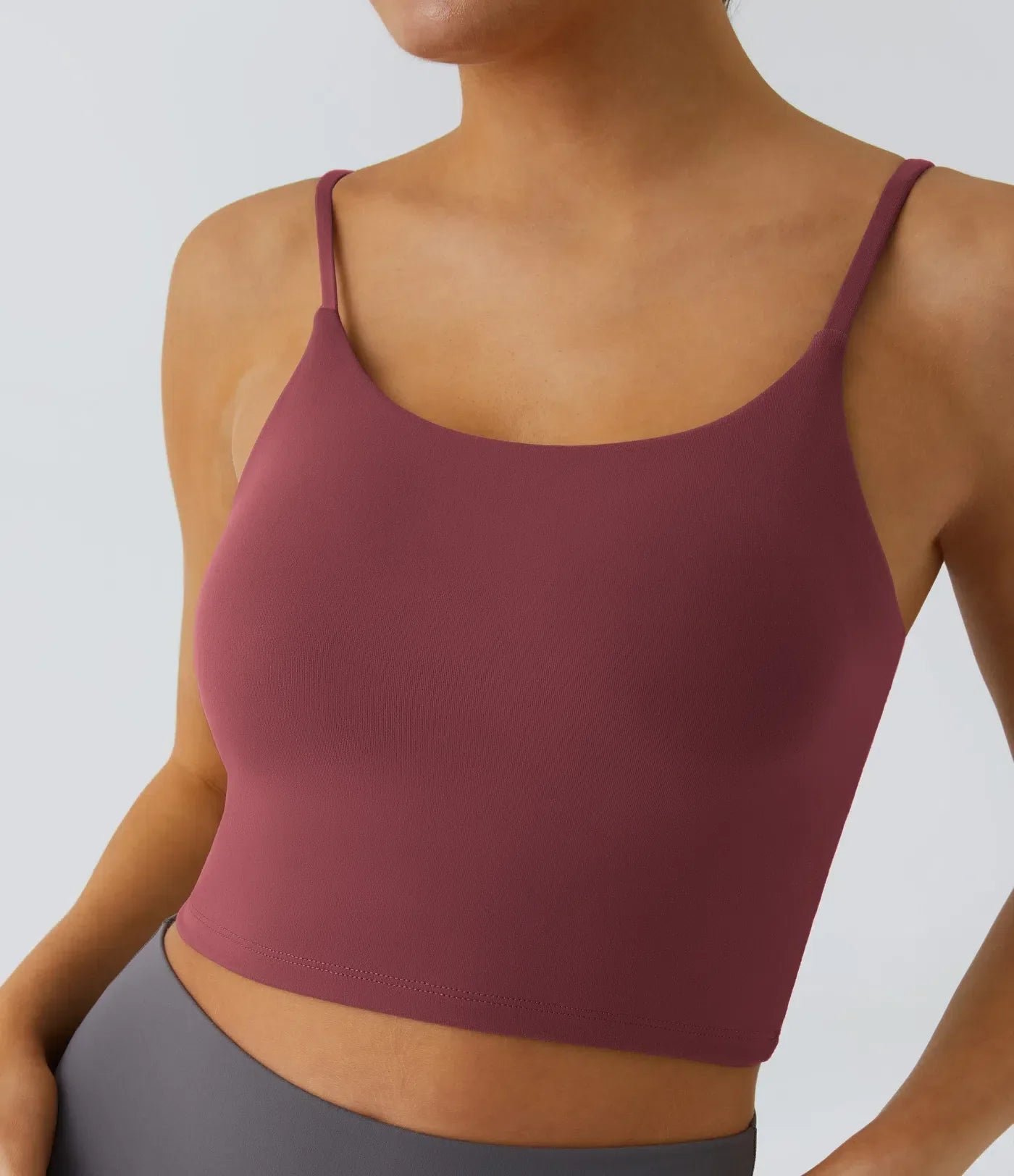 TheHolaras- Padded Workout Cropped Low Support Tank Top A-C Cups