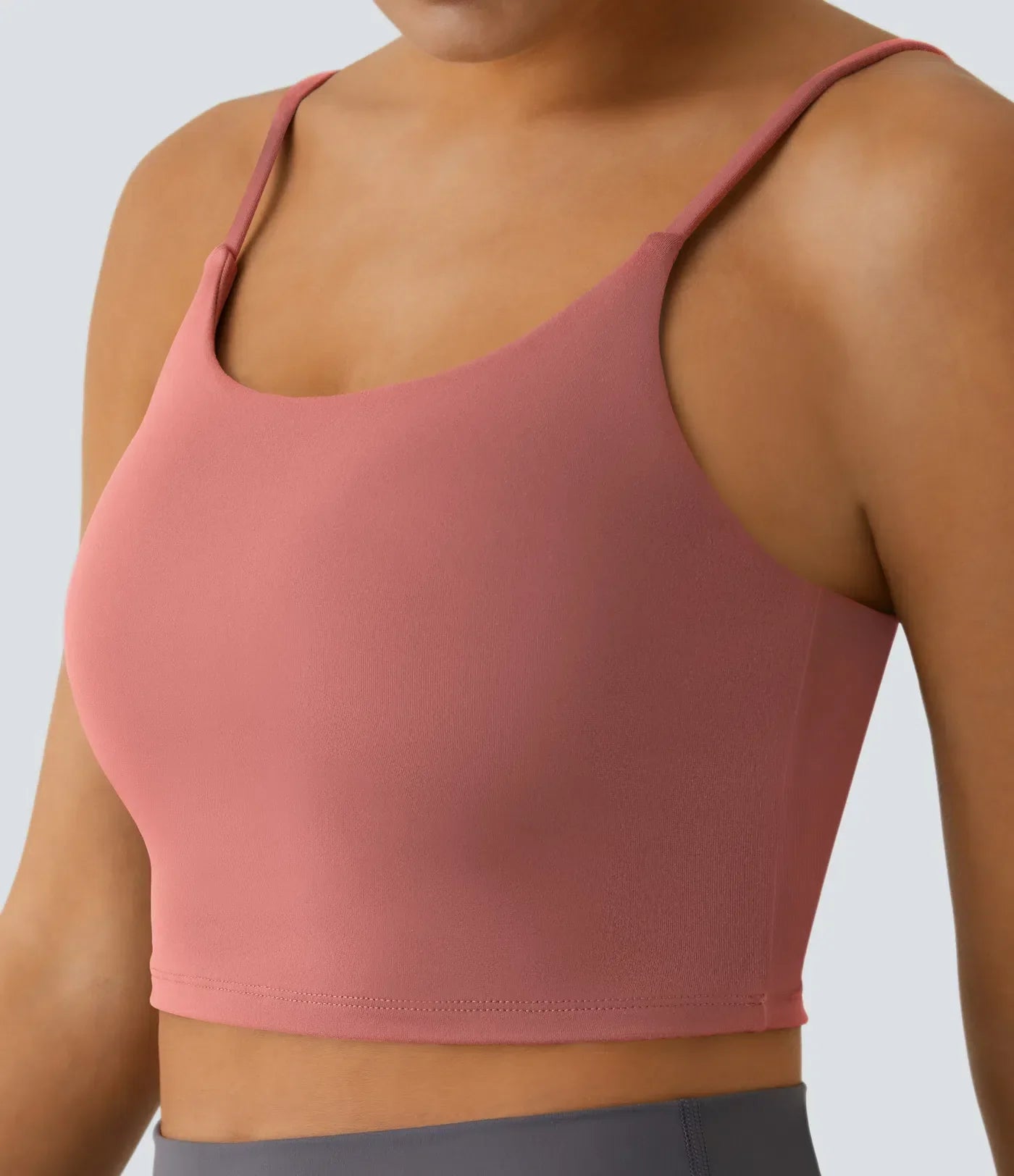 TheHolaras- Padded Workout Cropped Low Support Tank Top A-C Cups