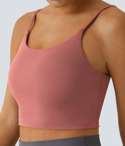 TheHolaras- Padded Workout Cropped Low Support Tank Top A-C Cups