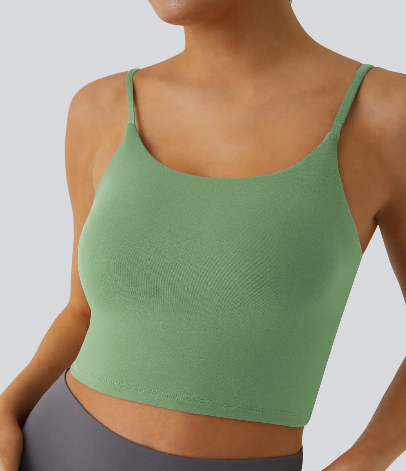 TheHolaras- Padded Workout Cropped Low Support Tank Top A-C Cups