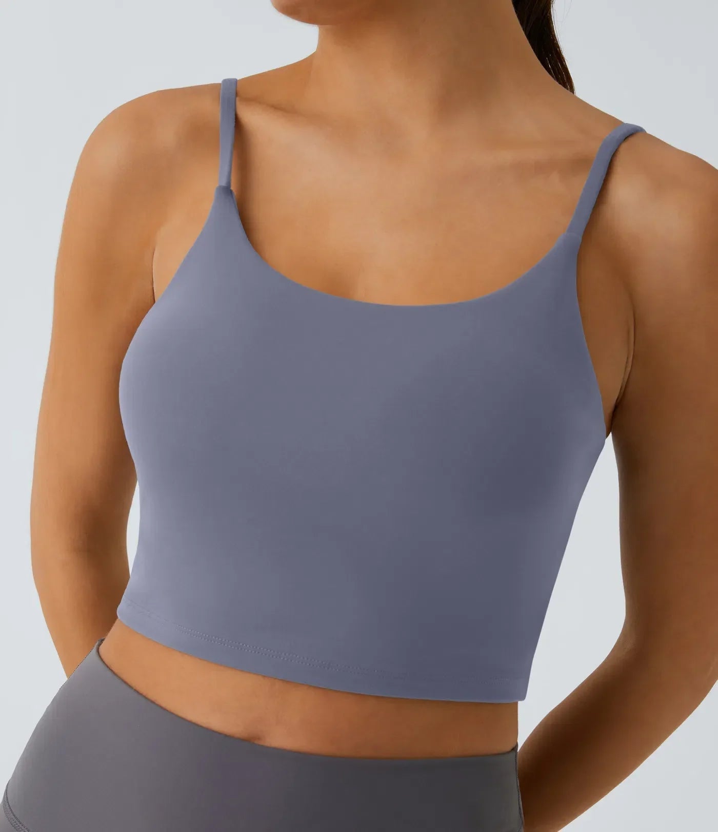 TheHolaras- Padded Workout Cropped Low Support Tank Top A-C Cups