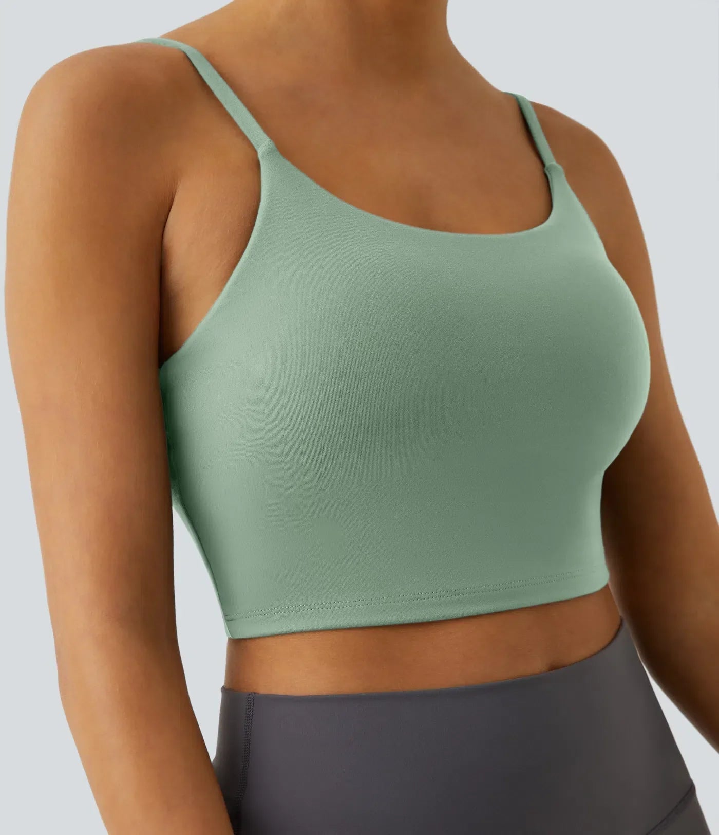TheHolaras- Padded Workout Cropped Low Support Tank Top A-C Cups