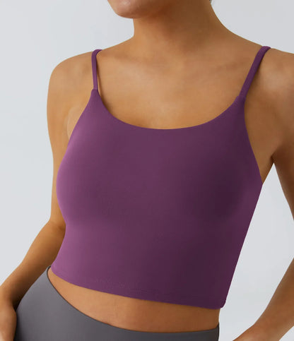 TheHolaras- Padded Workout Cropped Low Support Tank Top A-C Cups