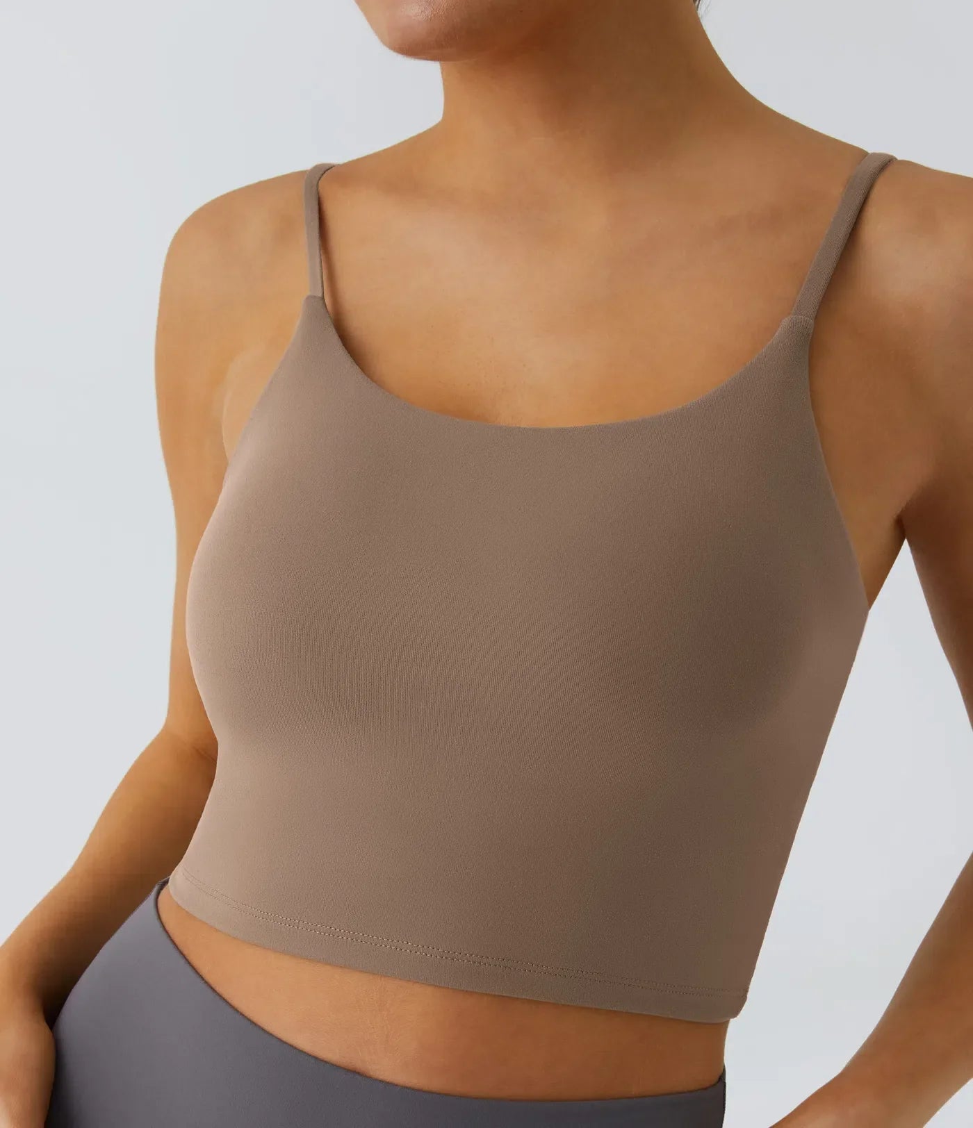 TheHolaras- Padded Workout Cropped Low Support Tank Top A-C Cups