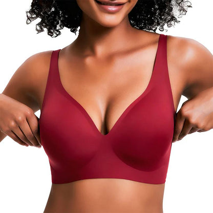 Vivid Bloom V-Neck Wireless Bra - Comfort & Lift for Women (VB)