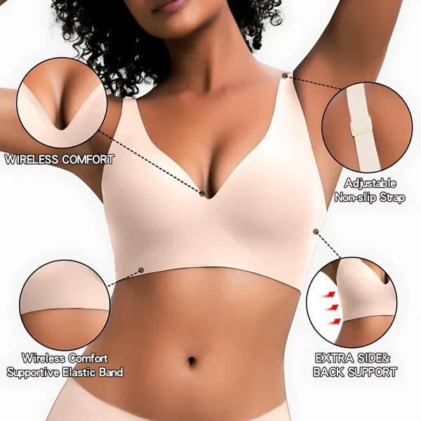 TheHolaras™ Vivid Bloom V-Neck Wireless Bra - Comfort & Lift for Women (VB)
