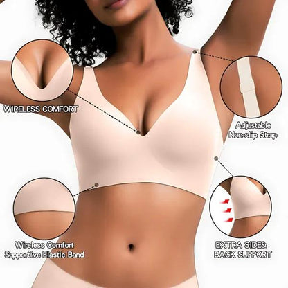 TheHolaras™ Vivid Bloom V-Neck Wireless Bra - Comfort & Lift for Women (VB)