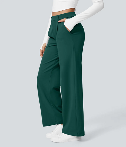 DayStretch High Waisted Pocket Straight Leg Work Pants