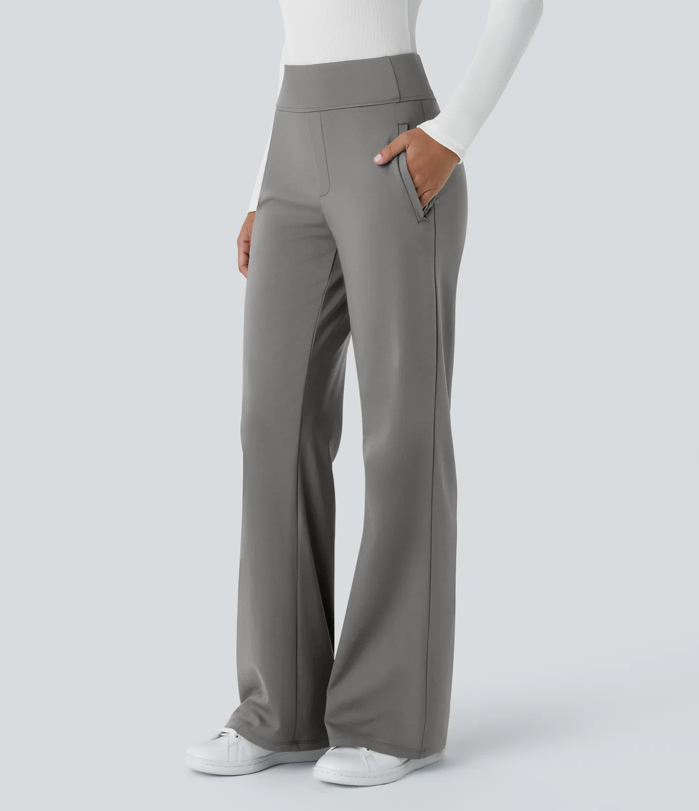 Halara Flex™ DayStretch Mid Rise Side Zipper Pocket Work Flare Pants