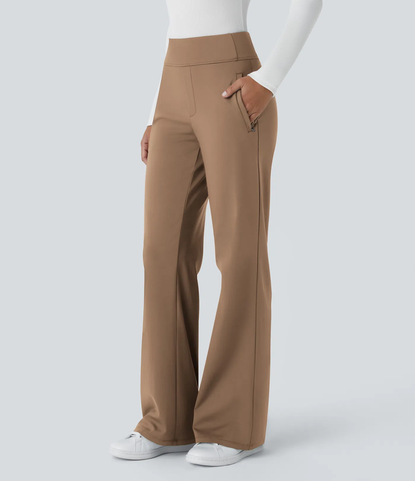 Halara Flex™ DayStretch Mid Rise Side Zipper Pocket Work Flare Pants