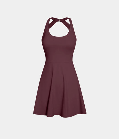 SoftlyZero™ Airy Backless Twist Dance Dress | Cool Touch Active Dress – Easy Peezy Edition