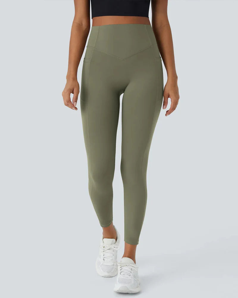 UltraSculptSoCinched High-Waist Tummy Control Butt-Lifting Leggings with Pockets