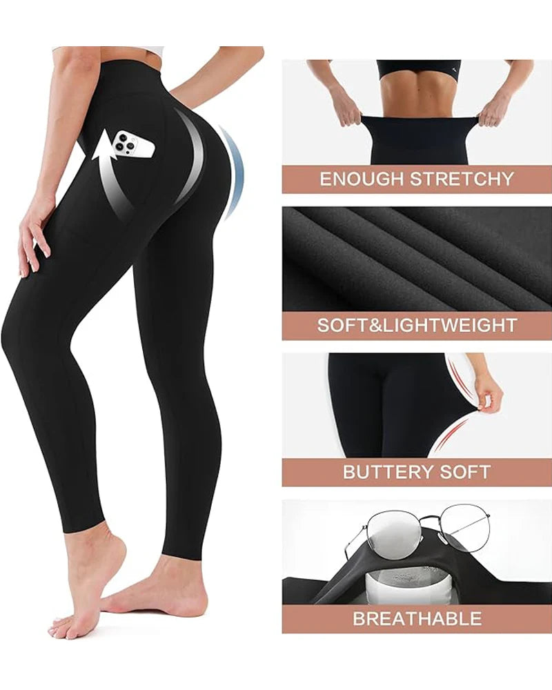UltraSculptSoCinched High-Waist Tummy Control Butt-Lifting Leggings with Pockets