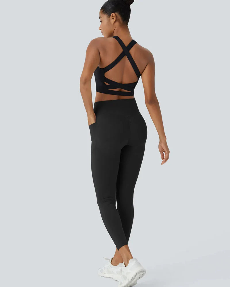 UltraSculptSoCinched High-Waist Tummy Control Butt-Lifting Leggings with Pockets